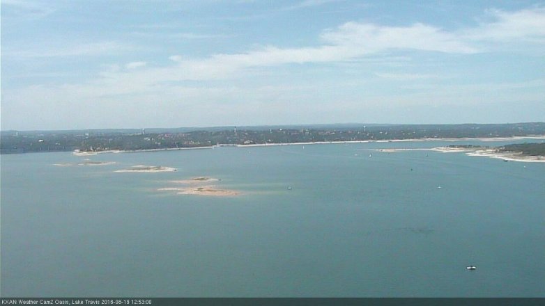 Lake Travis webcam, August 19, 2018 11:55 AM CT