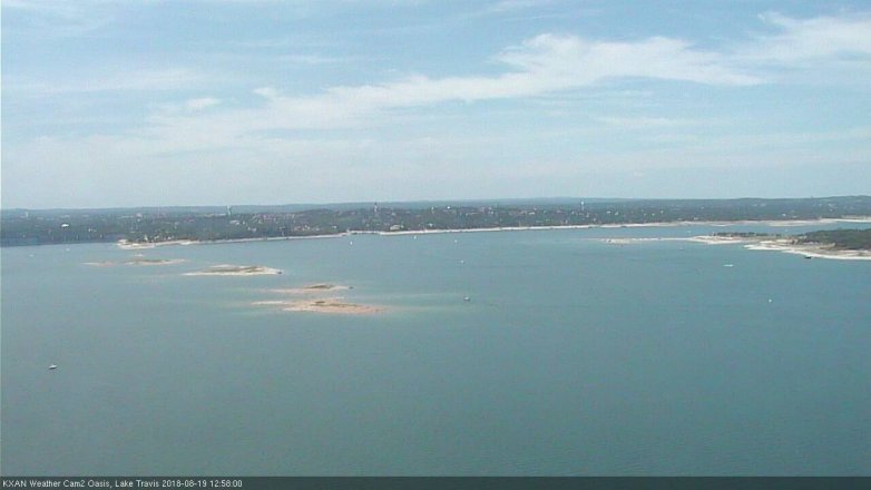 Lake Travis webcam, August 19, 2018 12:00 PM CT