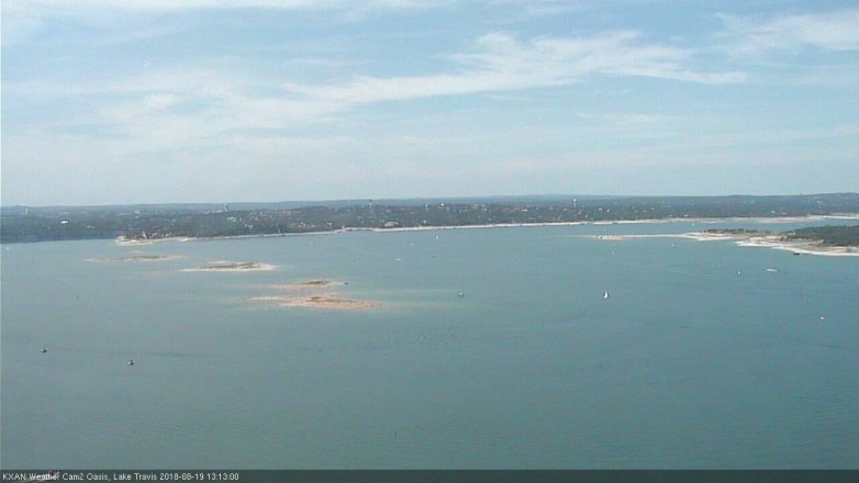 Lake Travis webcam, August 19, 2018 12:15 PM CT