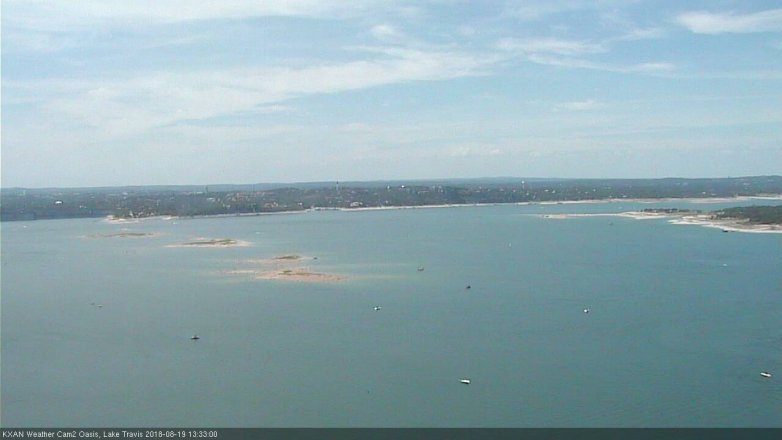 Lake Travis webcam, August 19, 2018 12:35 PM CT