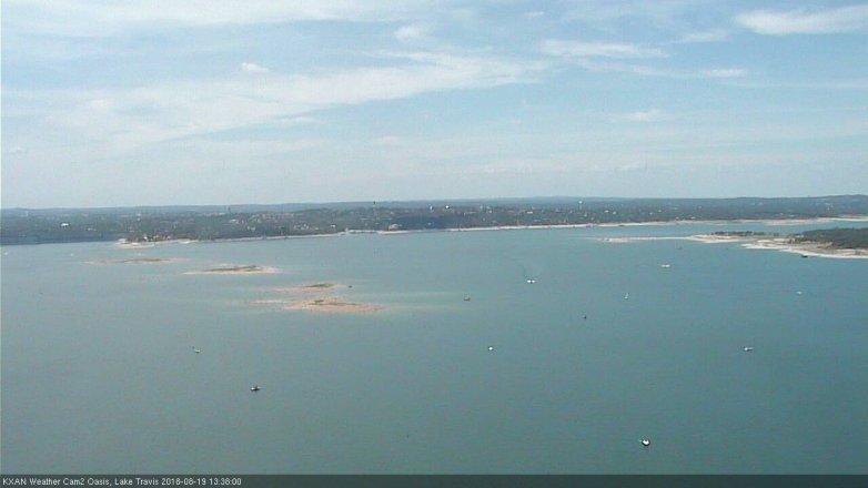 Lake Travis webcam, August 19, 2018 12:40 PM CT