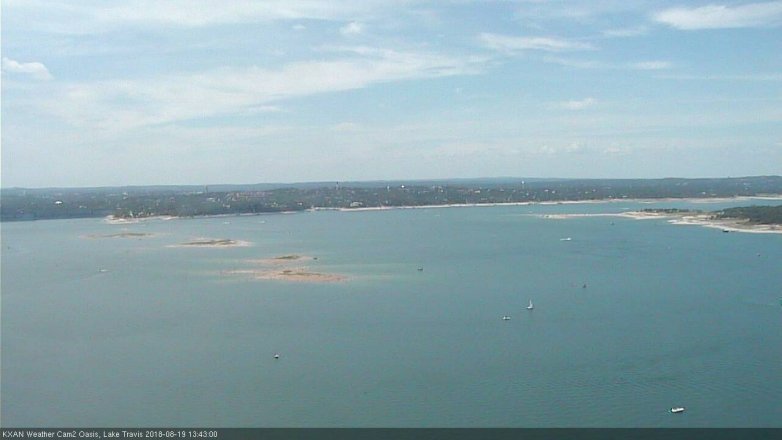 Lake Travis webcam, August 19, 2018 12:45 PM CT