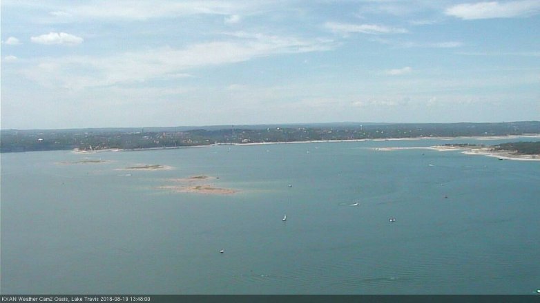 Lake Travis webcam, August 19, 2018 12:50 PM CT