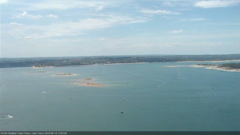 Lake Travis webcam, August 19, 2018 12:55 PM CT