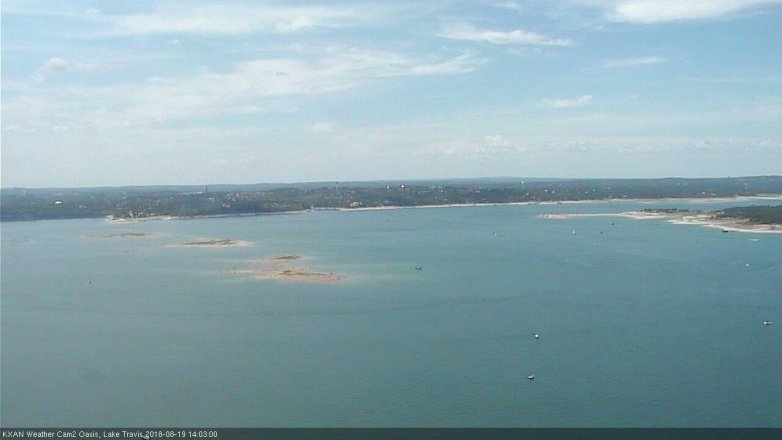 Lake Travis webcam, August 19, 2018 1:05 PM CT