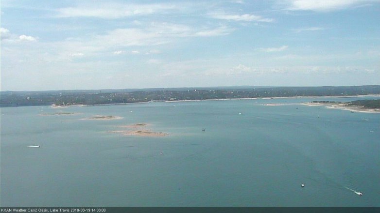 Lake Travis webcam, August 19, 2018 1:10 PM CT