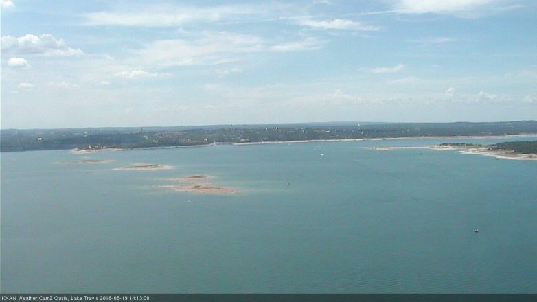 Lake Travis webcam, August 19, 2018 1:15 PM CT