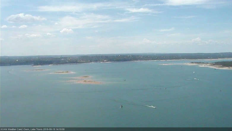 Lake Travis webcam, August 19, 2018 1:20 PM CT
