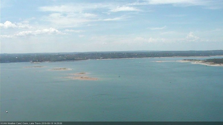 Lake Travis webcam, August 19, 2018 1:30 PM CT