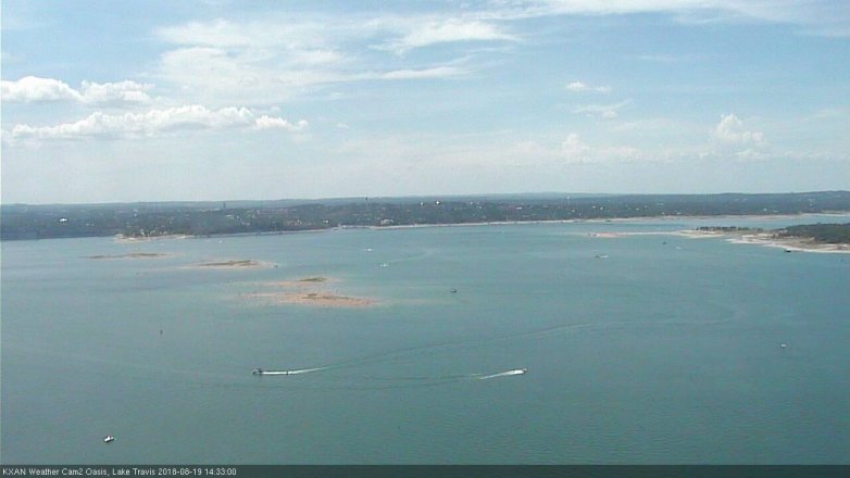 Lake Travis webcam, August 19, 2018 1:35 PM CT
