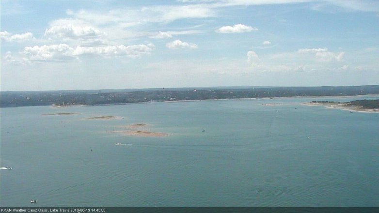 Lake Travis webcam, August 19, 2018 1:45 PM CT