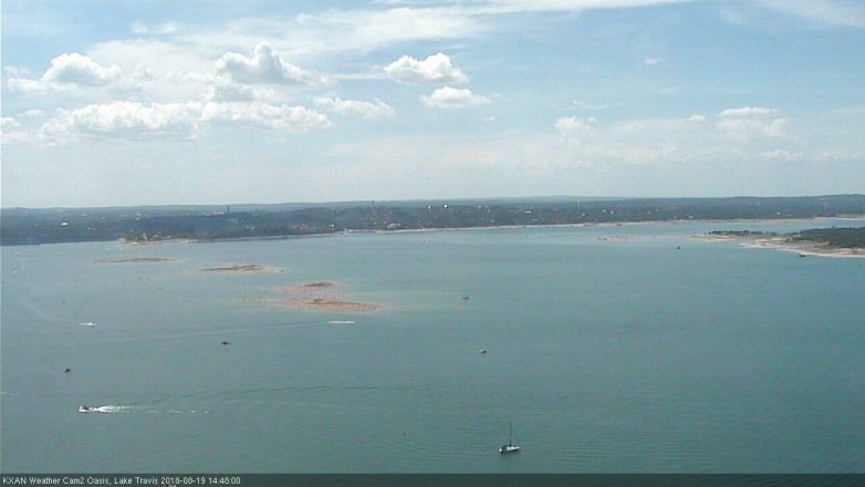 Lake Travis webcam, August 19, 2018 1:50 PM CT