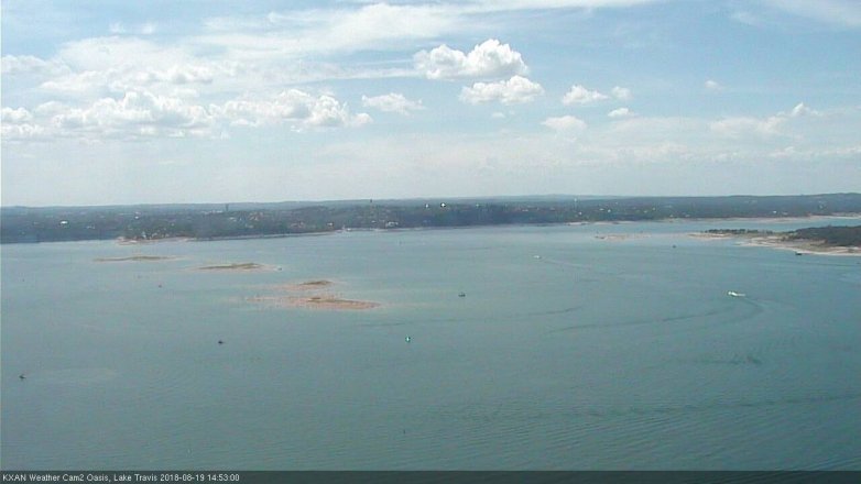 Lake Travis webcam, August 19, 2018 1:55 PM CT