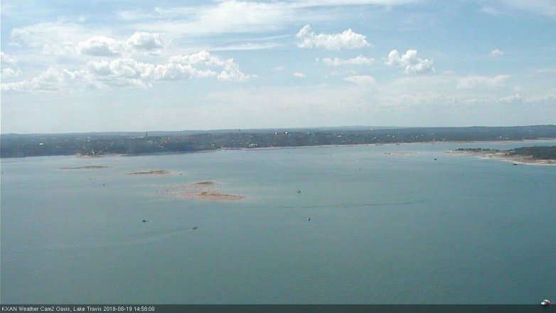 Lake Travis webcam, August 19, 2018 2:00 PM CT