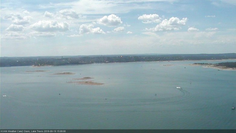 Lake Travis webcam, August 19, 2018 2:10 PM CT