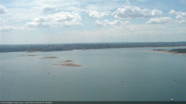 Lake Travis webcam, August 19, 2018 2:30 PM CT