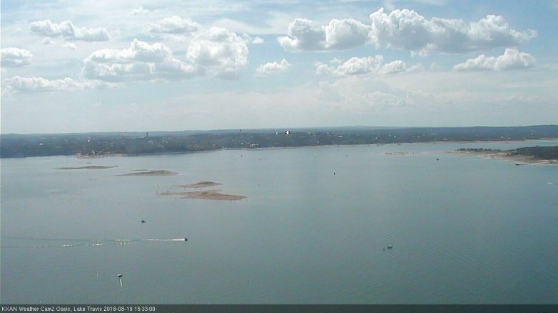 Lake Travis webcam, August 19, 2018 2:35 PM CT