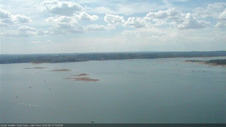 Lake Travis webcam, August 19, 2018 2:50 PM CT