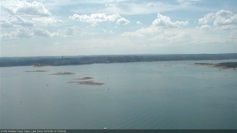 Lake Travis webcam, August 19, 2018 3:00 PM CT