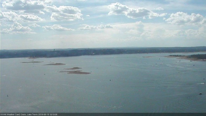 Lake Travis webcam, August 19, 2018 3:20 PM CT