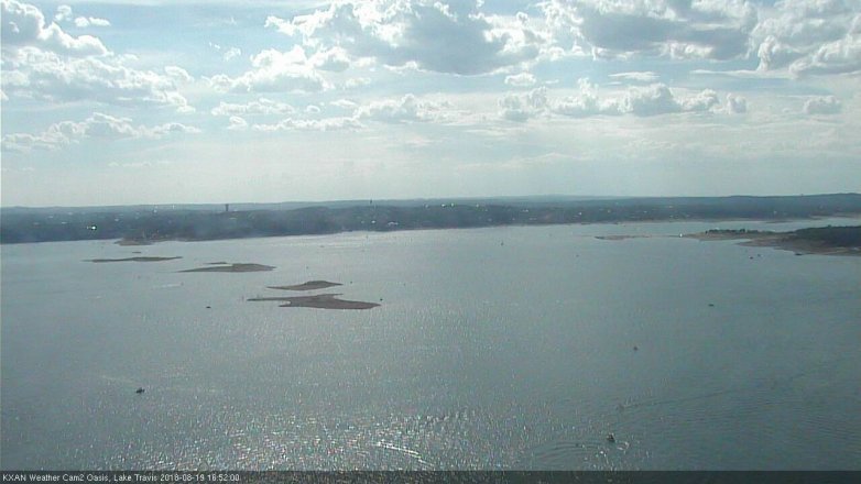 Lake Travis webcam, August 19, 2018 3:55 PM CT