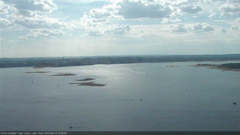 Lake Travis webcam, August 19, 2018 4:00 PM CT