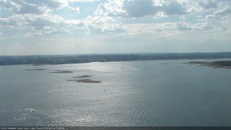 Lake Travis webcam, August 19, 2018 4:05 PM CT