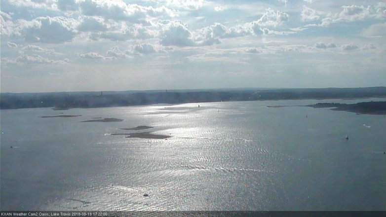 Lake Travis webcam, August 19, 2018 4:25 PM CT