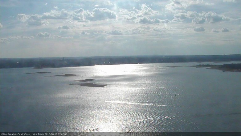Lake Travis webcam, August 19, 2018 4:45 PM CT