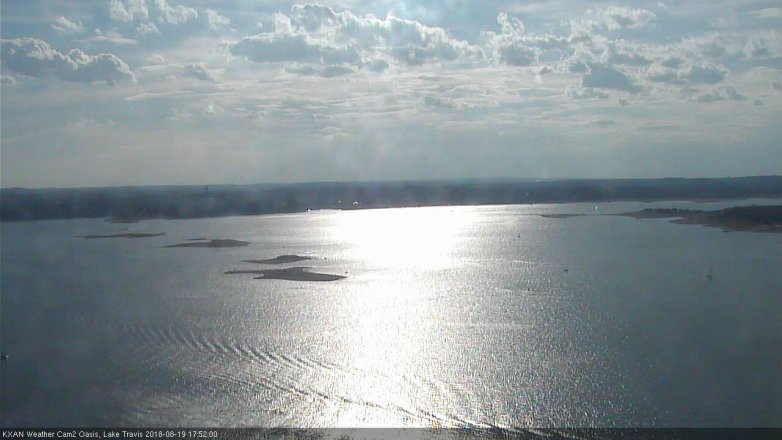 Lake Travis webcam, August 19, 2018 4:55 PM CT