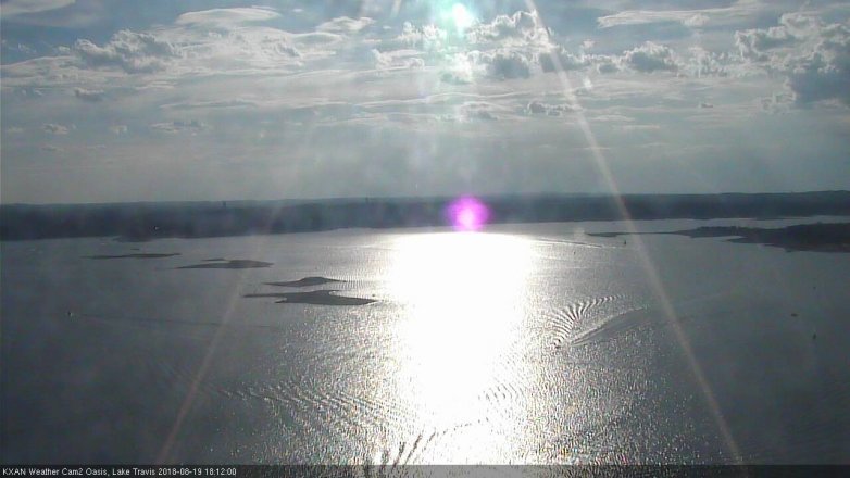 Lake Travis webcam, August 19, 2018 5:15 PM CT