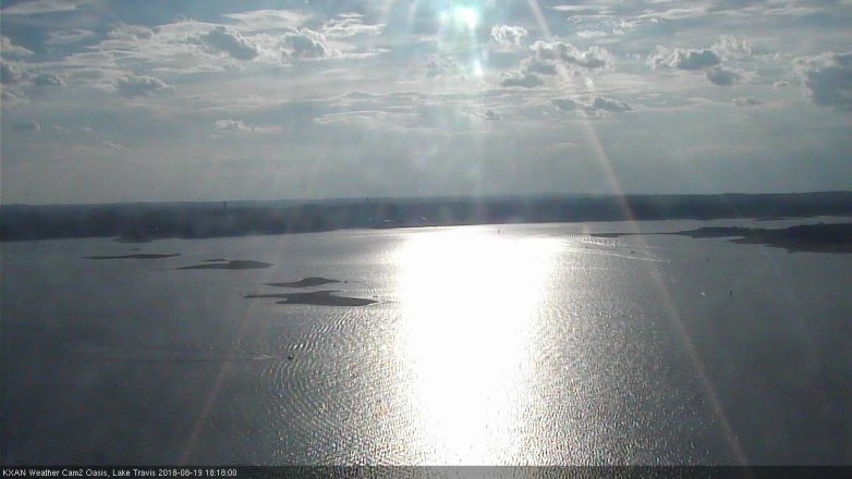 Lake Travis webcam, August 19, 2018 5:20 PM CT