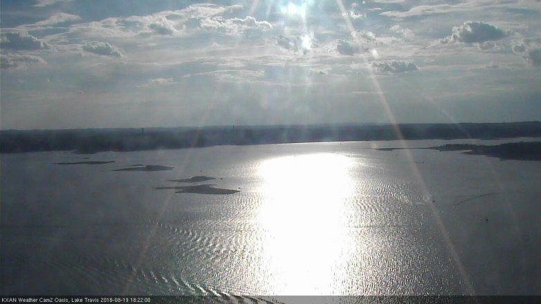Lake Travis webcam, August 19, 2018 5:25 PM CT