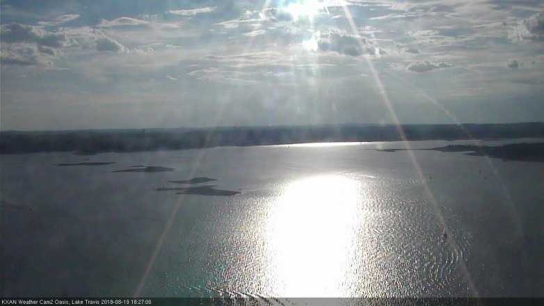 Lake Travis webcam, August 19, 2018 5:30 PM CT