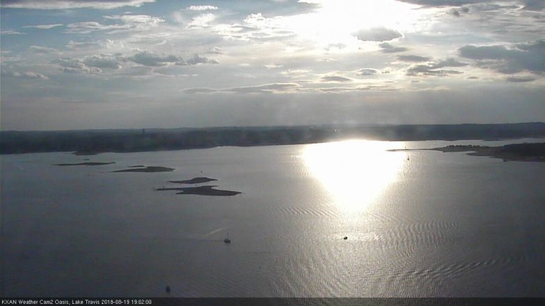 Lake Travis webcam, August 19, 2018 6:05 PM CT