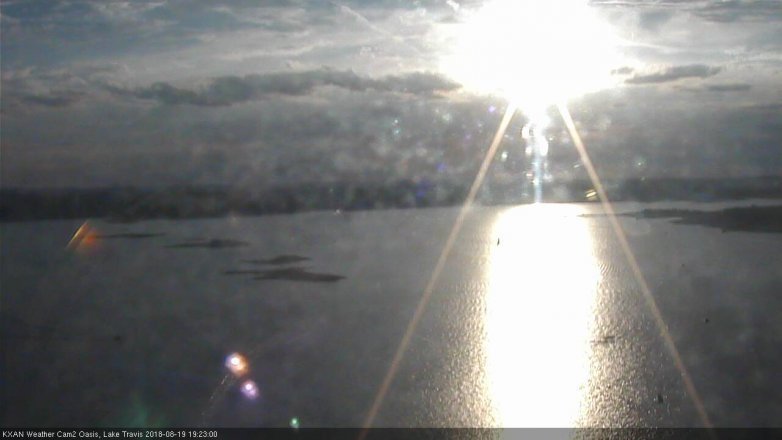 Lake Travis webcam, August 19, 2018 6:25 PM CT