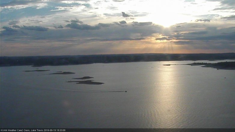 Lake Travis webcam, August 19, 2018 6:35 PM CT