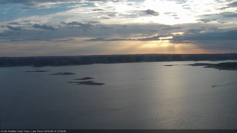 Lake Travis webcam, August 19, 2018 6:40 PM CT