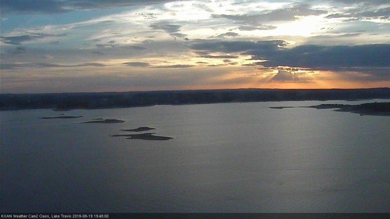 Lake Travis webcam, August 19, 2018 6:50 PM CT