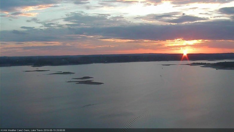 Lake Travis webcam, August 19, 2018 7:10 PM CT