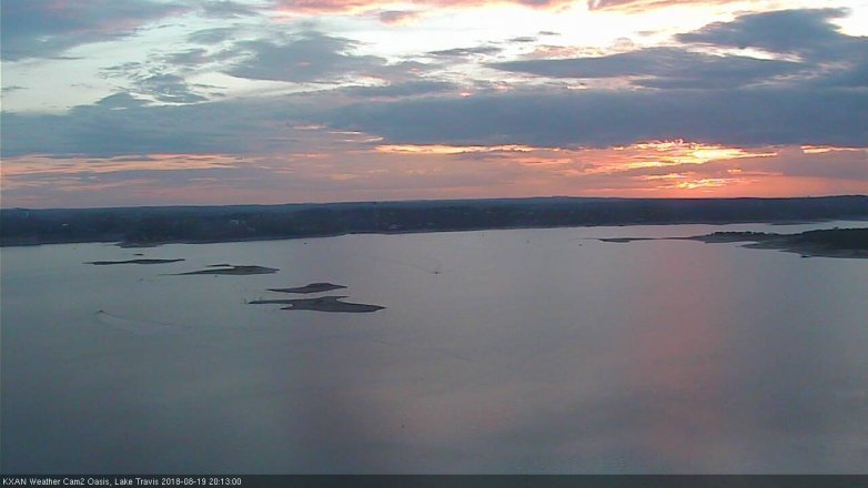 Lake Travis webcam, August 19, 2018 7:15 PM CT