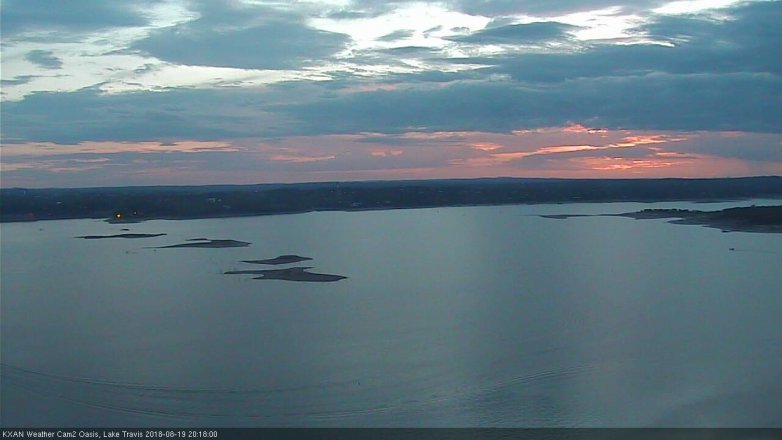 Lake Travis webcam, August 19, 2018 7:20 PM CT