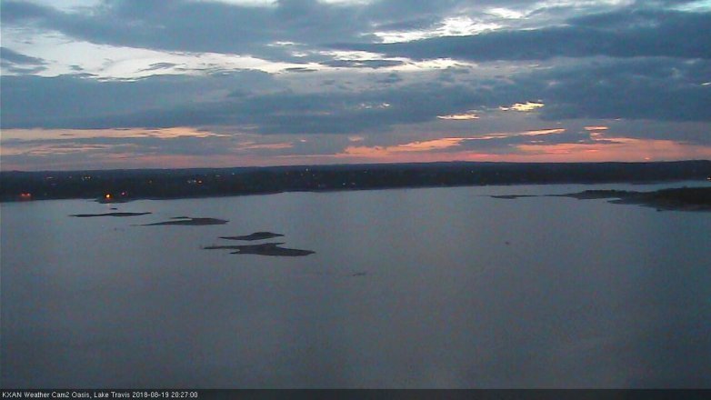 Lake Travis webcam, August 19, 2018 7:30 PM CT