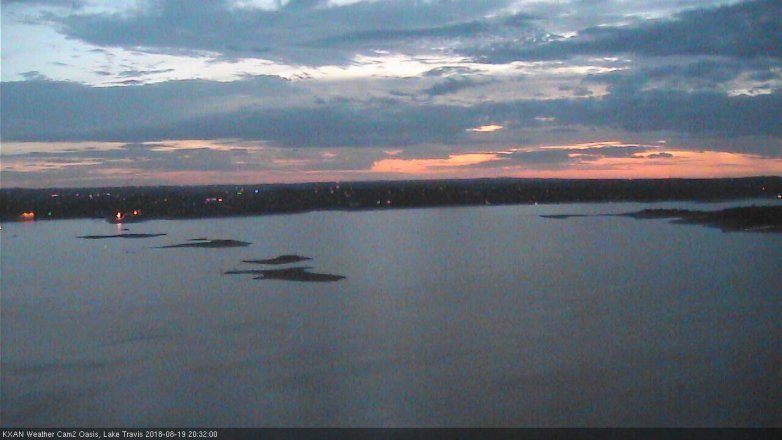 Lake Travis webcam, August 19, 2018 7:35 PM CT