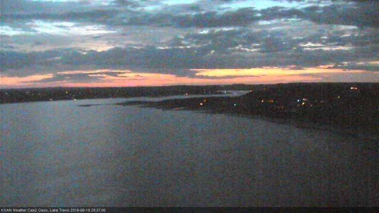 Lake Travis webcam, August 19, 2018 7:40 PM CT