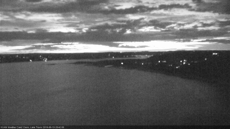 Lake Travis webcam, August 19, 2018 7:45 PM CT