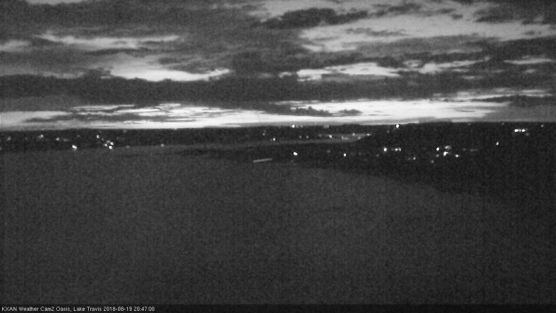 Lake Travis webcam, August 19, 2018 7:50 PM CT