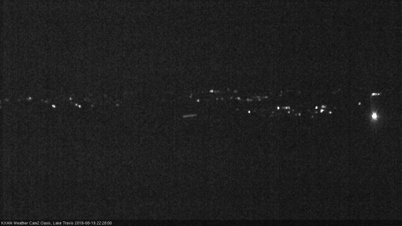 Lake Travis webcam, August 19, 2018 9:30 PM CT