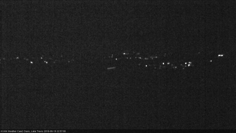 Lake Travis webcam, August 19, 2018 10:00 PM CT