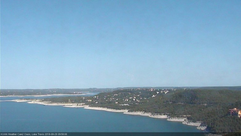 Lake Travis webcam, August 20, 2018 9:00 AM CT